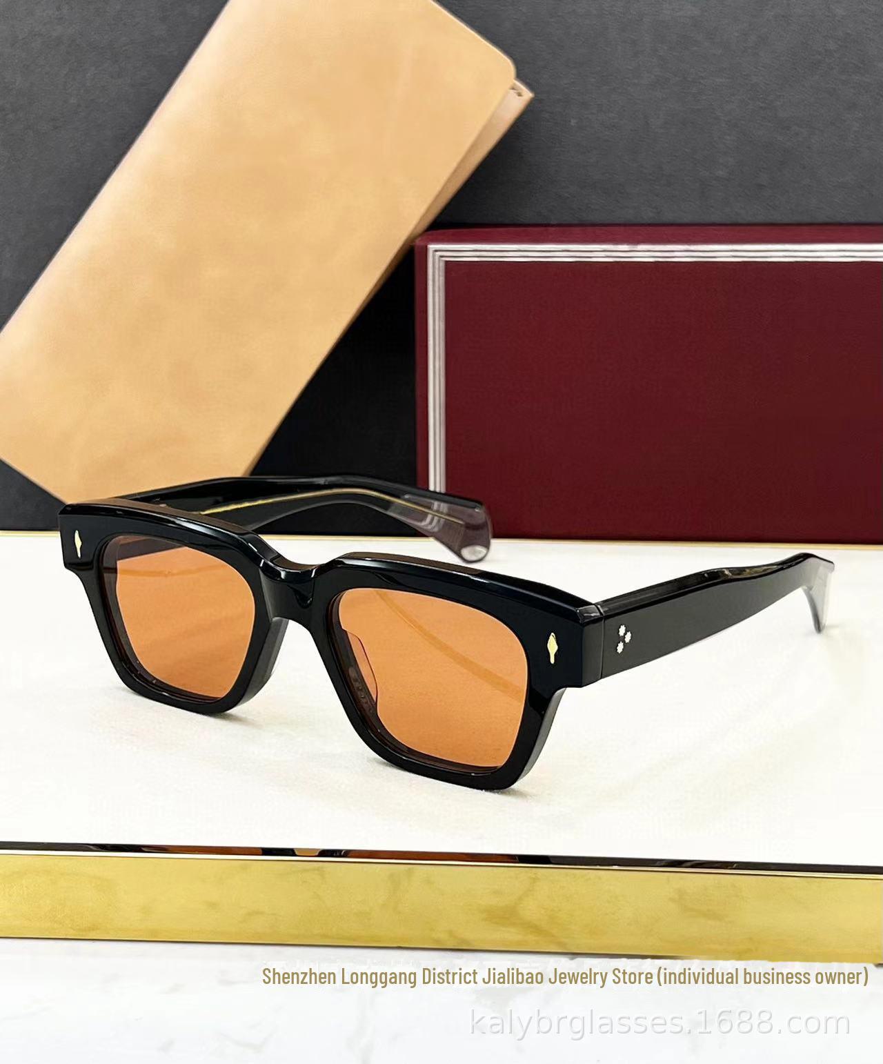 

JCAQ JMM FELLINI Ретро Металева Квадратна Рама Розкішні Сонцезахисні Окуляри