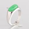 European and American 8MM Stainless Steel Ring with Inlaid Natural Stone - Versatile Retro Fashion Finger Ring