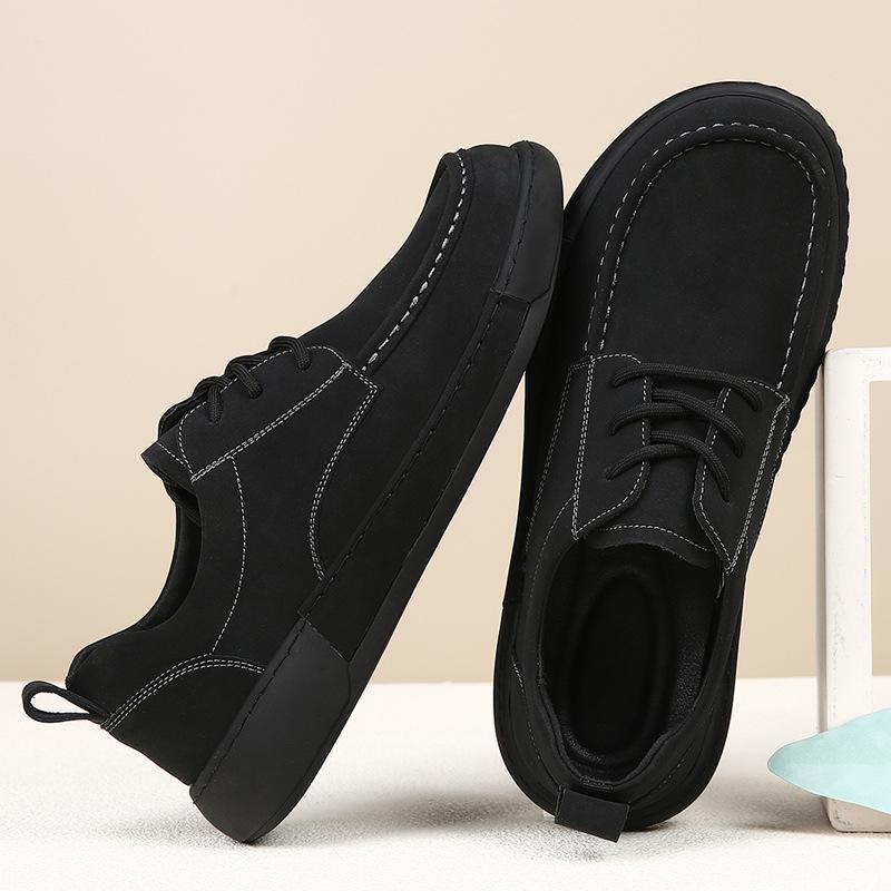 Lässige Lederschuhe Herren 2025 Frühling neu Britischer Modetrend vielseitige Plateau atmungsaktive Retro-Leder Herrenschuhe