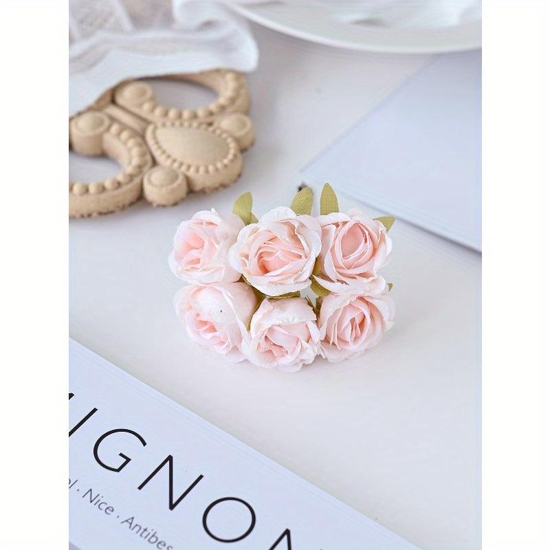 

1 Bundle (6 Heads) Artificial Bouquet MINI Rose Tea Bud Letter DIY Wreath Material Candy Box Accessories Home Wedding Decoration Bride Wrist Flower one-size детские розовый