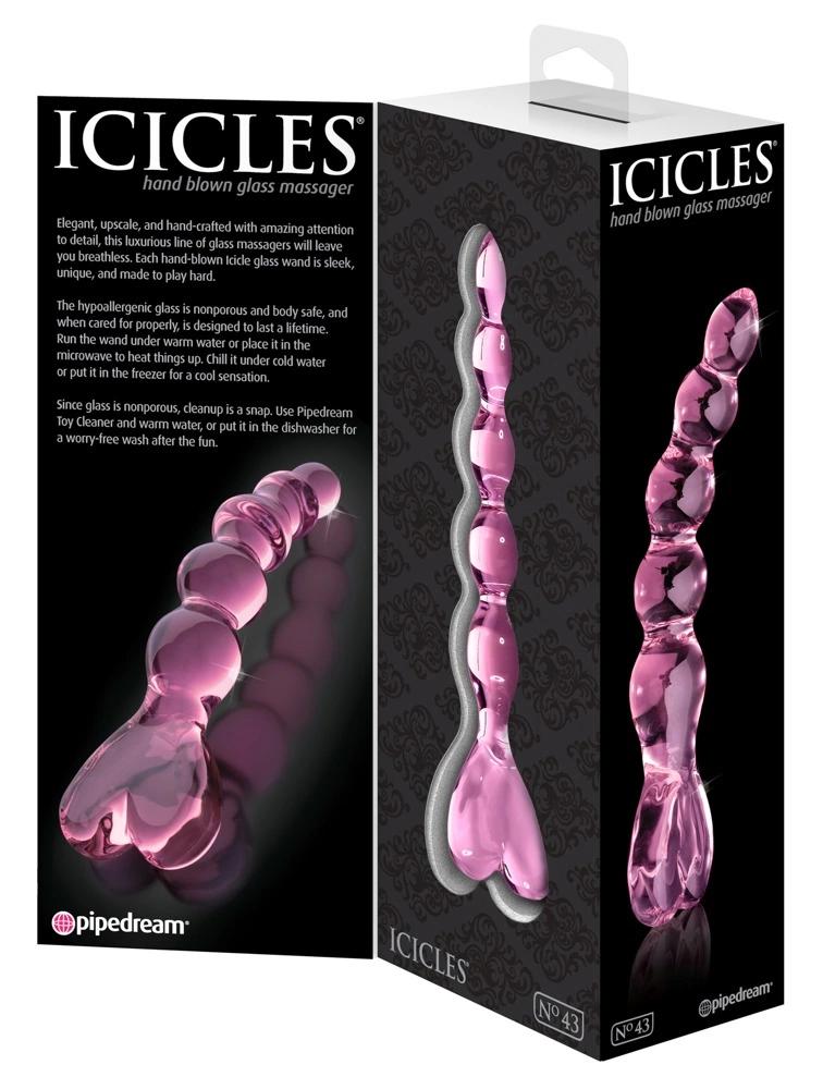 Icicles - Ball Glass Dildo with a Heart
