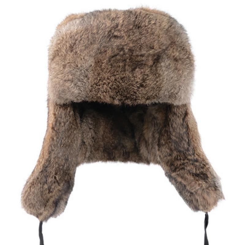 Ushanka Ski Hat Winter Russian Warm Ear Protectors Faux Fur Trapper Hats Men Cap Plush Aviation Bomber Hat