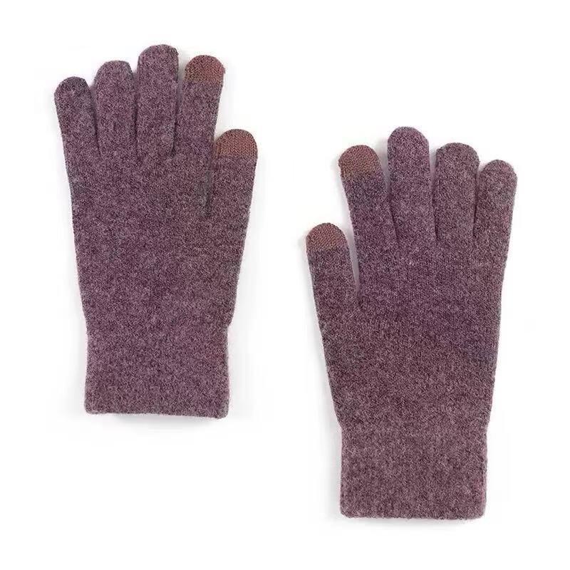 Black Knitted Gloves Winter Thermal Warm Fingerless Fashion Men Women Riding Cozy Writing Driving Work Gloves Elastic Mittens