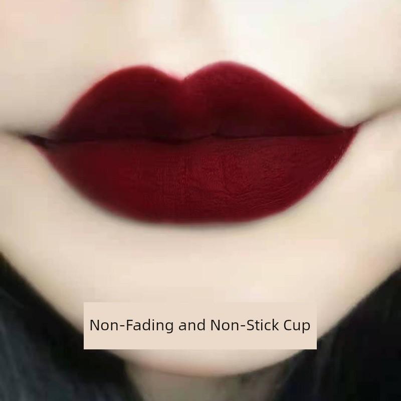 Non-Fading, Non-Stick, Non-Transferable Dark Red Lipstick, Matte, Long-Lasting, Moisturizing, Cherry Color, Genuine Brand Product