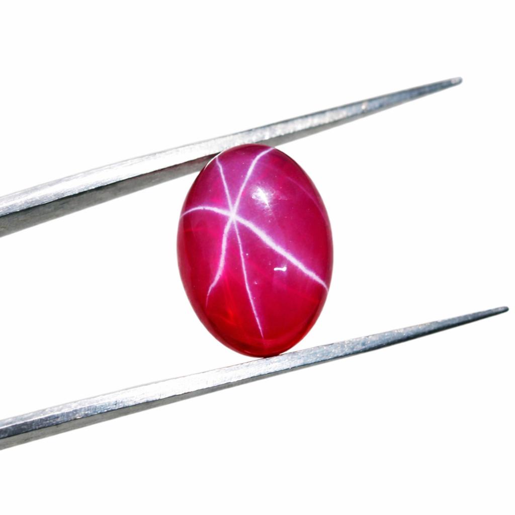 Pink Star Ruby Cabochon Oval Red Gemstone Loose Stone for Jewelry Making 8x10mm
