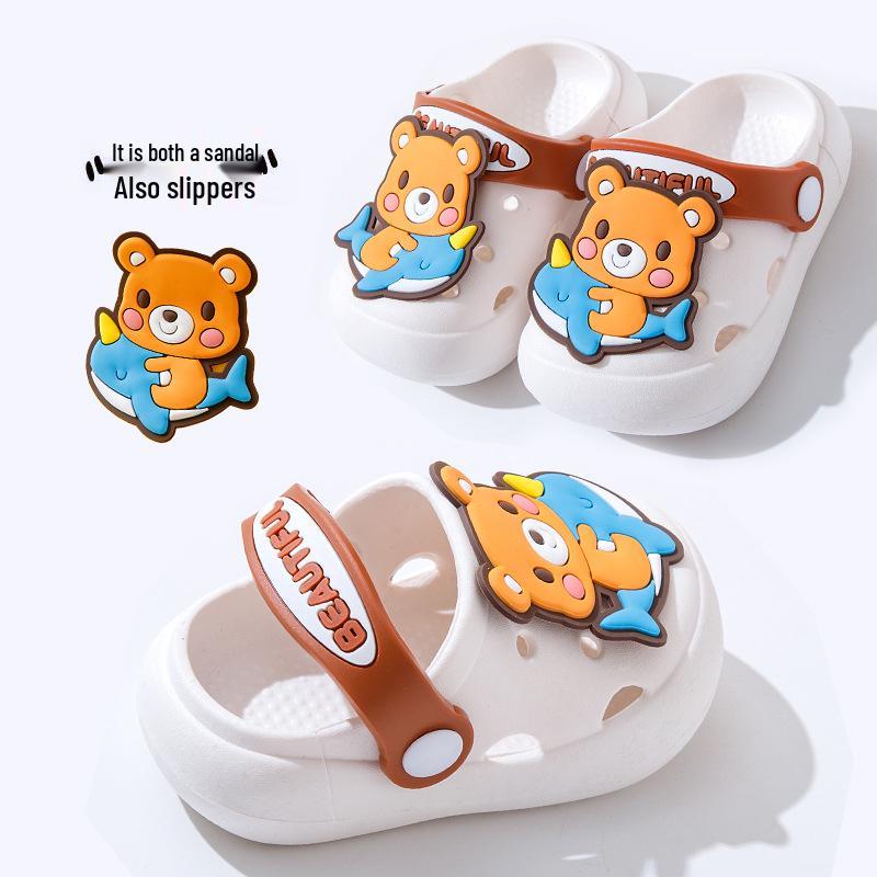 Rutschfeste Sommerhausschuhe für Kinder: Indoor-/Outdoor-Zehenschuhe mit Löchern für Baby- und Kleinkinder, weiche Sohle.