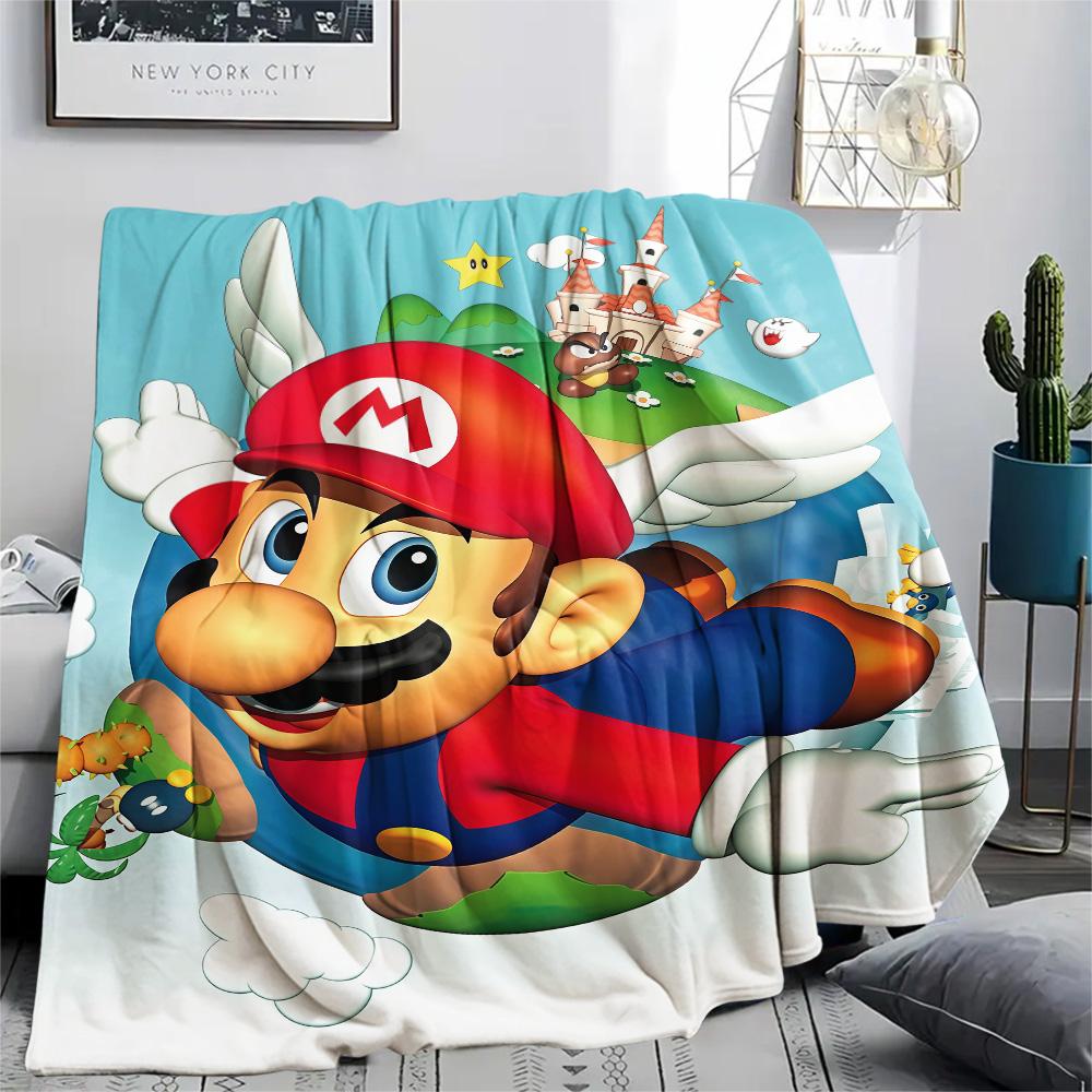 

Super Mario Chibi Version flannel blanket, soft flannel for daily use, great gift choice 75x90cm