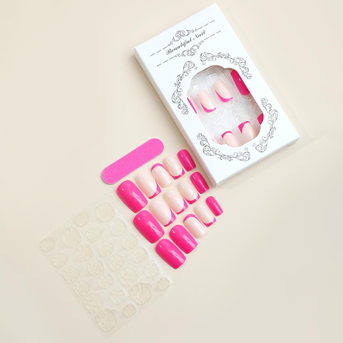 

Французский розовый съемный клейкий кончик для нейл-арта