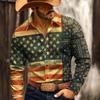 Pánská košile s dlouhým rukávem Vintage Americká vlajka USA Vlastenecká košile Knoflíky Streetwear Neformální Pohodlí Polyester Slim Fit Košile