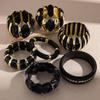 7 Styles Vintage Thick Resin Acrylic Bangles for Women Geometric Wide Chunky Elastic Bracelets Wood Bangle Metal Hand Jewelry