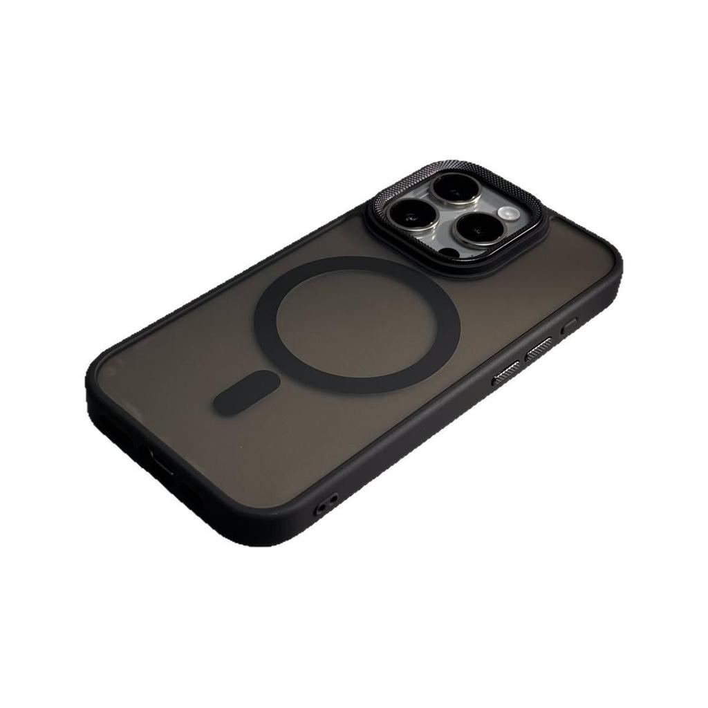 Applicable To IPhone 17 Metal Diamond Pattern Matte Skin Feeling Magnetic Suction Phone Case Apple 16 Anti Fall Protection Case 15