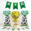 9Pcs Soccer Theme Foil Balloon Set, Standing Football Stack & Golden Champion Trophy Mylar Balloons, 18-Inch Round Soccer Balloon