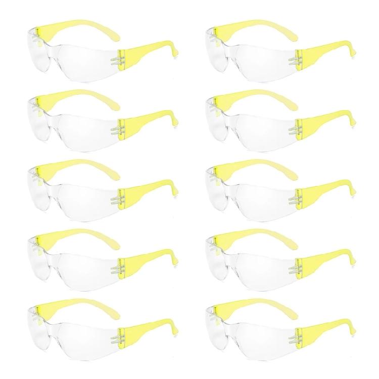 10Pcs Kids Safety Glasses Impact Resistant Protective Goggles Clear Lens Eyewear for Science/School/Landscaping