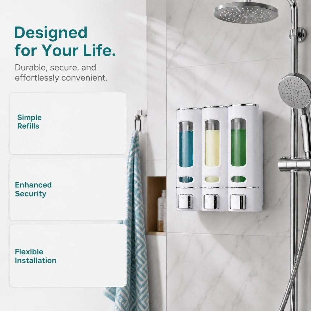 White Black Shampoo Dispenser Plastic Body Wash Dispenser Convenient Soap Dispenser Home Hotel
