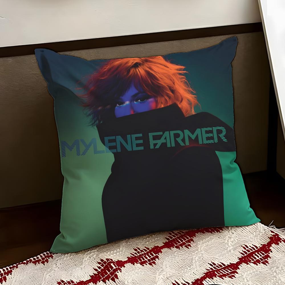Singer MMylene FFarmer Cushion Cover Reversible Soft Durable Pillow Cover Home Car MultiScene Use for Daily Comfort