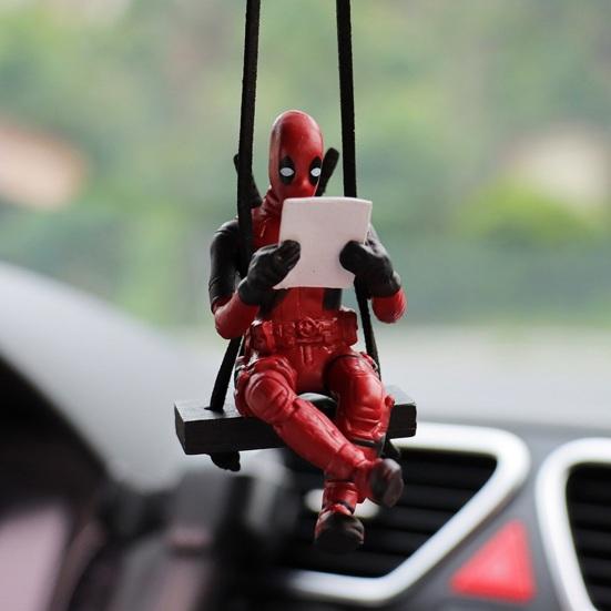 Anime Car Mirror Hanging Pendant Deadpool Ornaments Auto Functional Rear View Mirror Charm for Car Interior Decor Christmas Gift