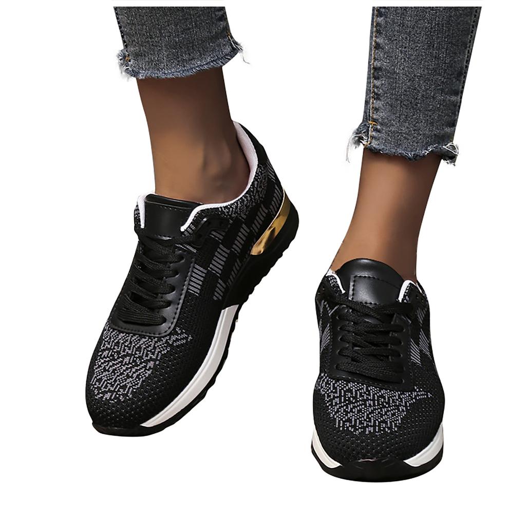 Women's Sports Shoes Thick Sole Single Shoes Round Head Casual Mesh Shoes