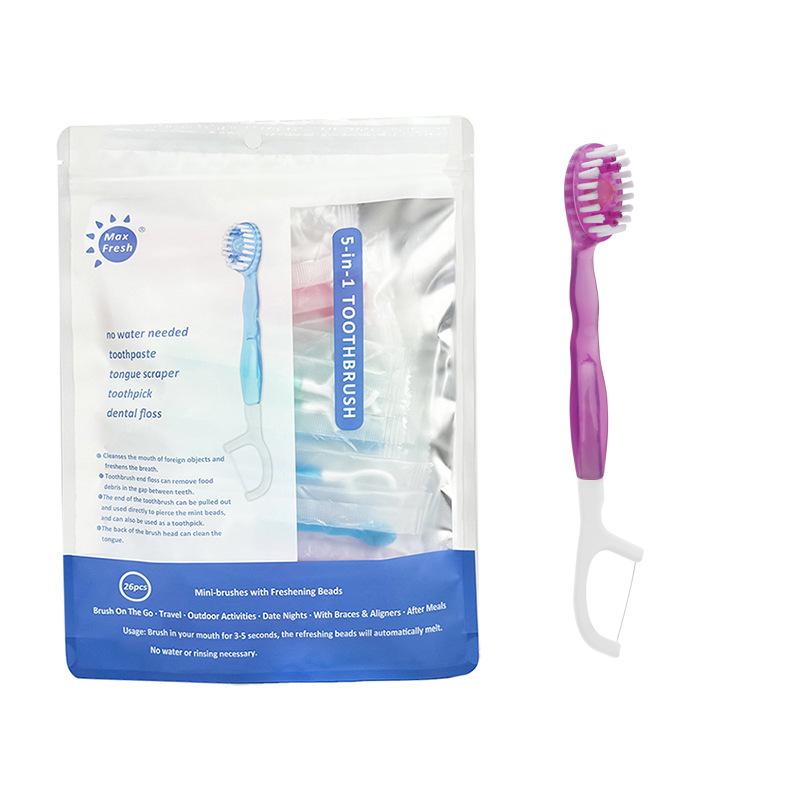 Disposable Mini Toothbrush with Flavors for Fresh Breath Multi-Functional Oral Care Travel Kit