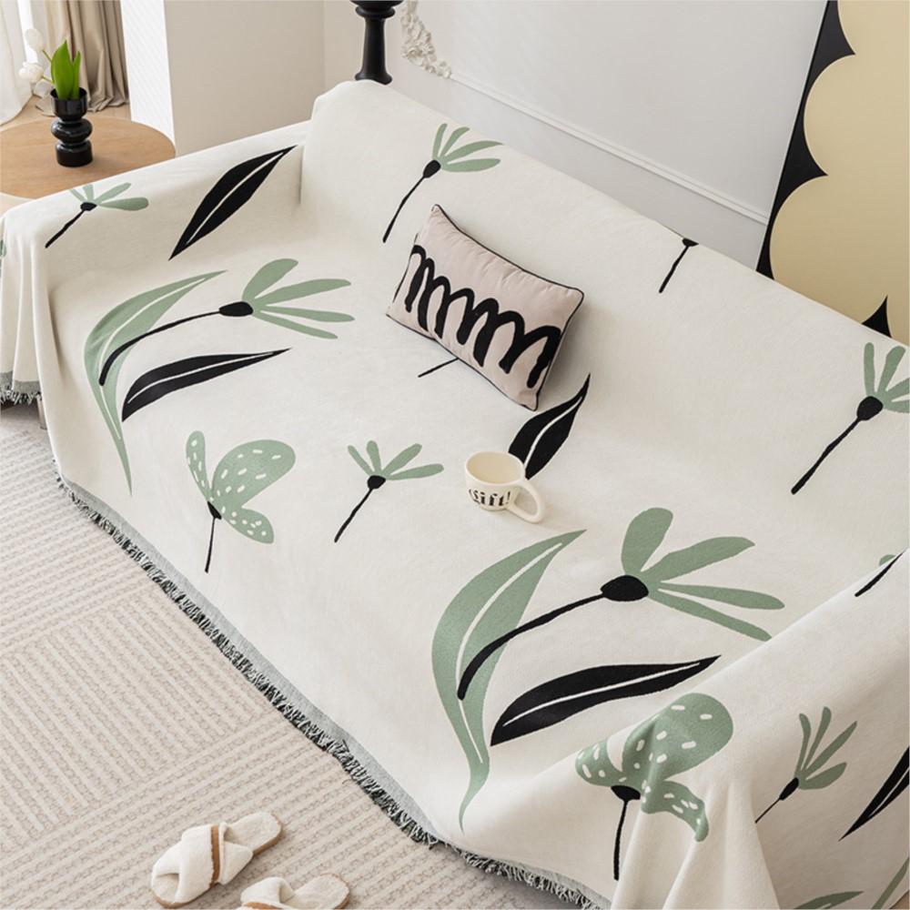 

1шт диванная подушка ткань двухсторонняя шенилл всесезонная универсальная деревенская гостиная нескользящая накидка на диван чехол для сиденья дивана 180X130cm зелёный