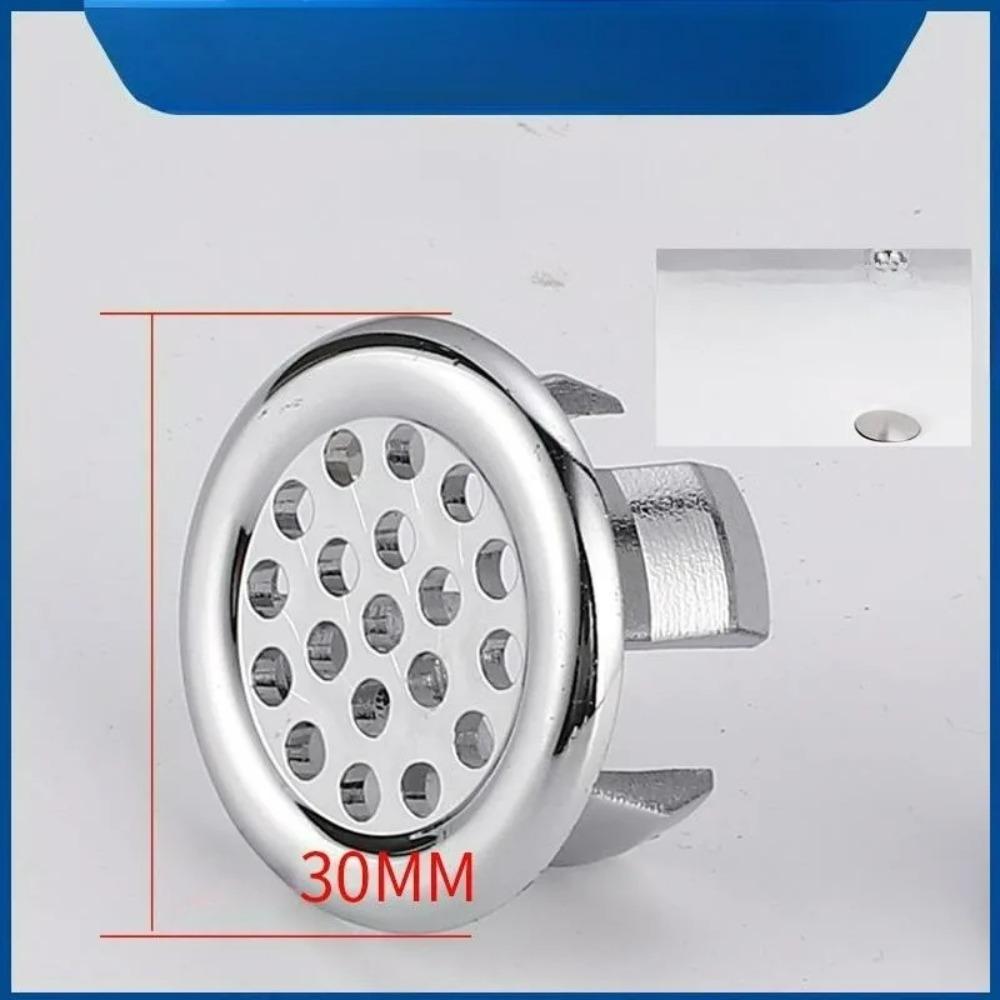 2PCs for Bathtub & Lavabo Drain Gang Cover Bathroom Sink Hole Cover - 22-24mm Electroplated Overflow Ring Plastic Basin Trim Cap