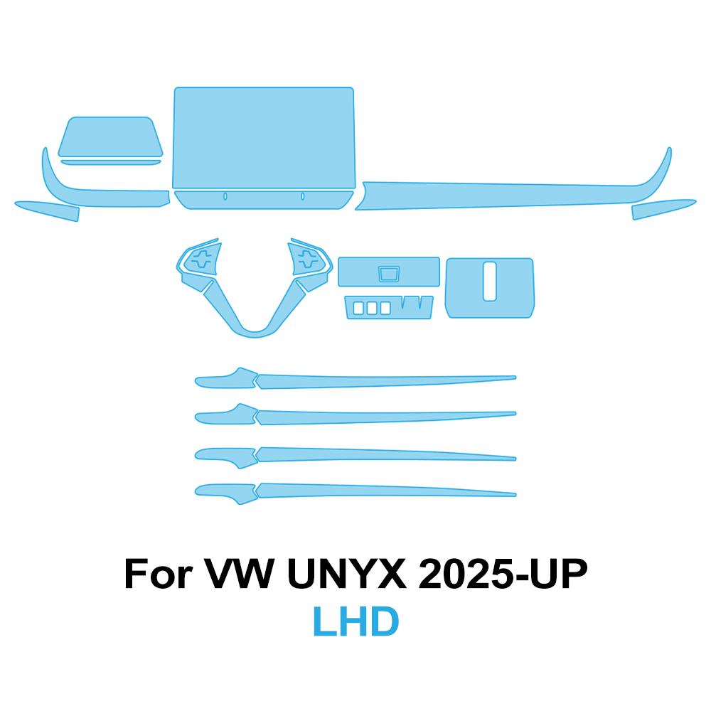 Car Interior TPU Protective Film for Volkswagen Unyx 2025-UP Center Dashboard Screen Navigation Anti-scratch Pre-cut PPF Sticker