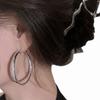 Luxurious Large Ear Rings Circular Design Crystal Earrings New Silver Ear Rings  for Women