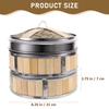 1Set Bamboo Steamer Basket 10 Inch Multi-Layer Food Steamer for Dumplings Buns Dim Sum Rice Vegetables Eggs Corn Potatoes Steam