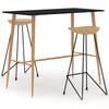 Day and Night - Day and Night High Table and Bar Stools Set 3 Pieces Black