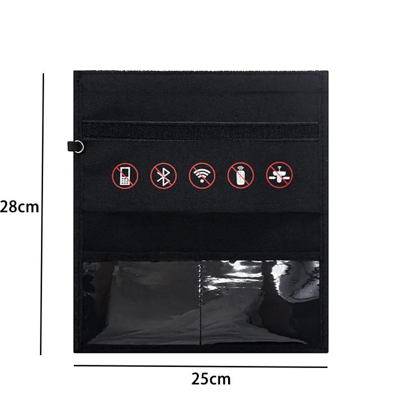 

Сумка для блокировки сигнала, сумка для защиты от излучения мобильного телефона, сумка для защиты от излучения, сумка для ключей от автомобиля, сумка для хранения радиационной защиты 25x28cm чёрный