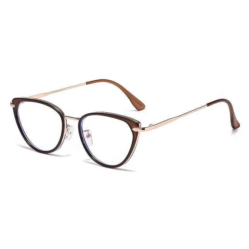 3PCS Retro Cat Eye Transparent Glasses Fashionable Brown Cat Eye Women's Glasses Elegant and Simple Temperament Sexy