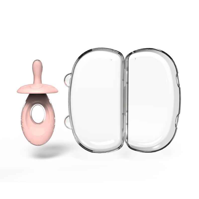 Baby Toothbrush Toddler Toothbrush for Age 0-5 Years Old, BPA Free Silicone Infant Toothbrush for Baby Gum Care with Baffle To Prevent Swallowing