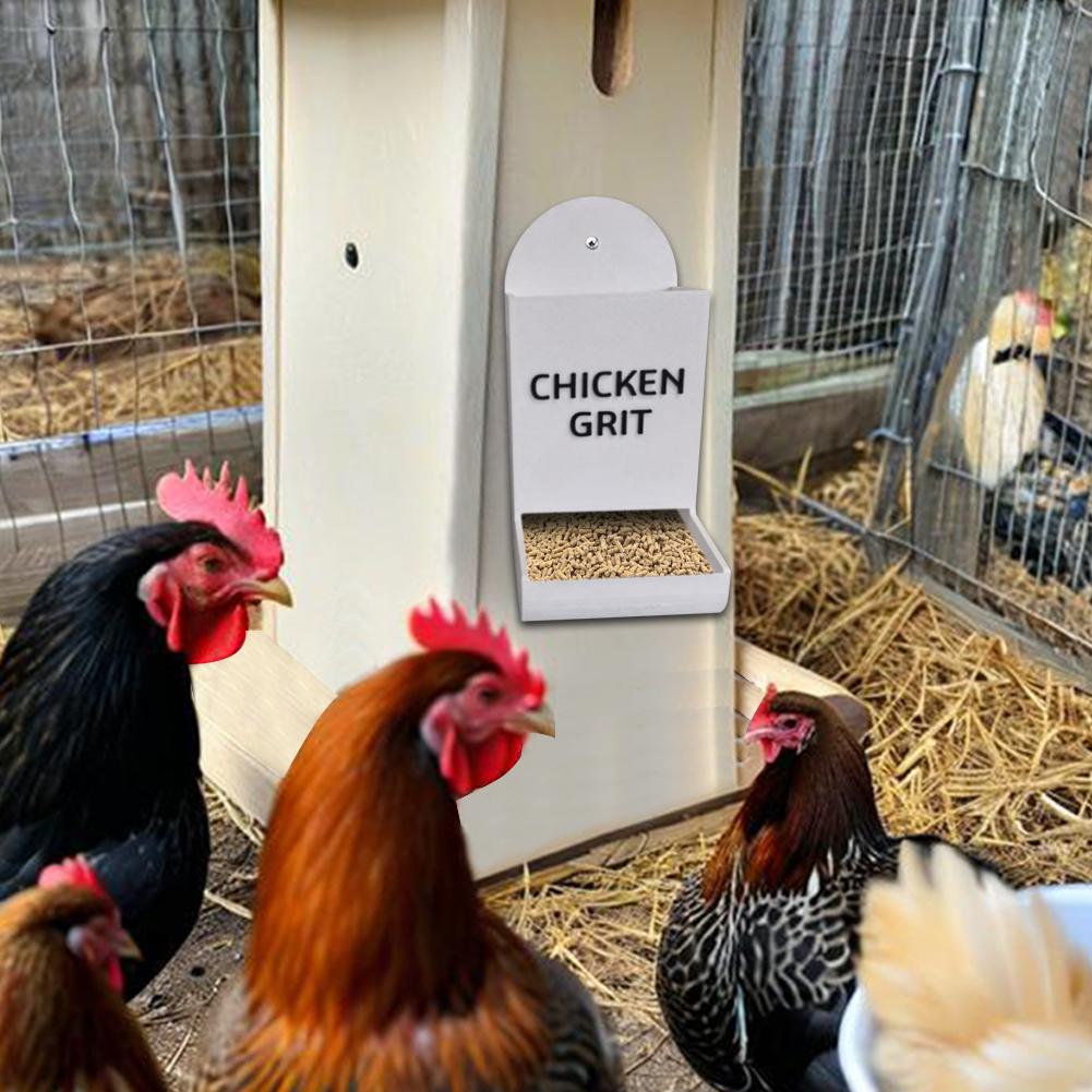 1/2pcs Chicken Oyster Shell Feeder And Grit Feeder Plastic Chicken Feeder Chicken Coop Accessories Automatic Chicken Feeder