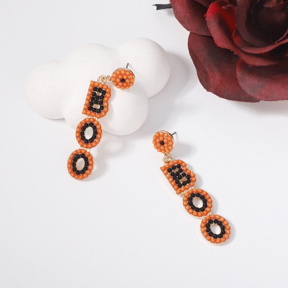 Rhinestone Halloween Earrings Trick Spider Dangle Earrings Trendy Pumpkin Ear Studs  Accessories