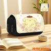 1pc Pompompurin 2D Flat Printing Double-Layer Flip-Top Black Pencil Case - Back-to-School Essential Pencil Box, Daily Multi-Functional Makeup Bag, Lar