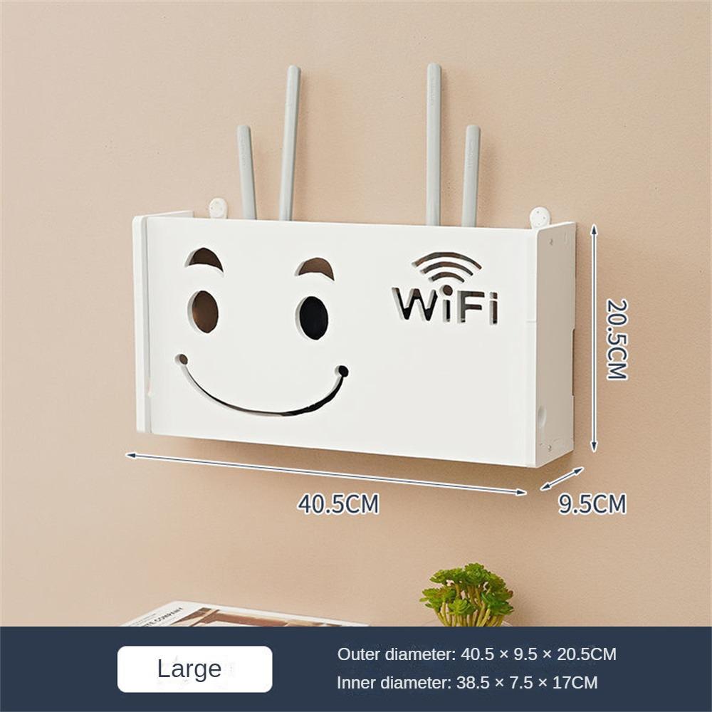 Wifi Router Storage Box Outlet Set Top Case Wall Mount Board Cover Hide Cable Switch Shelf Home Office Holder Hanging Organizers