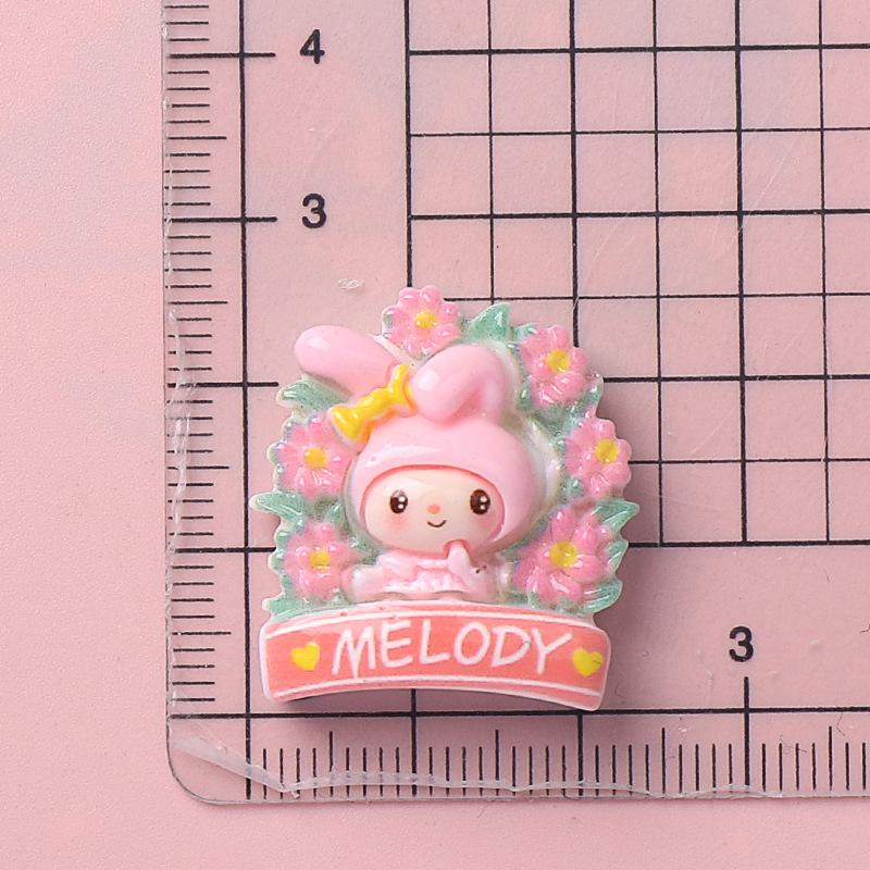 

10Pcs Latest Small Kawaii Animation Flower Garland Animal Series Flat Bottom Scrapbook Diy Jewelry Making Hairwear Accessorie A32