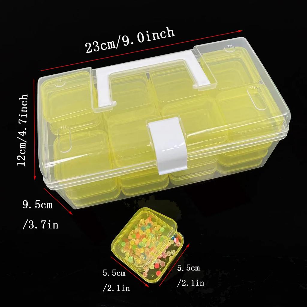 32pcs/Set Clear Plastic Organizing Storage Box, DIY Beaded Storage Container Suitcase, Jewelry Hair Accessories Container Box