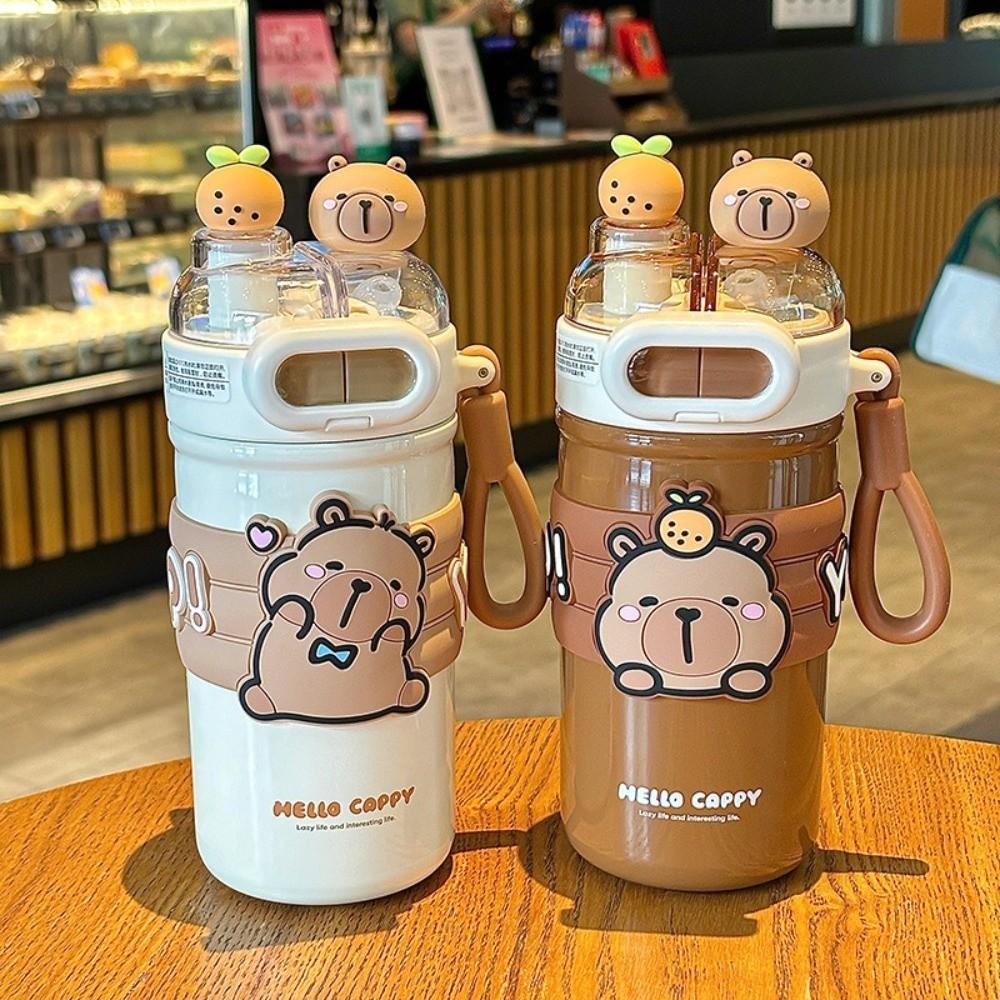 Söt Kapybara Vakuummugg 520ML Termisk Vattenflaska Hållbar Isolerad Mugg