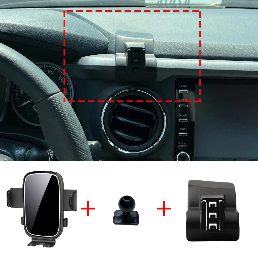 Personalisierte Handyhalterung passend für Toyota Tacoma 2015 2016 2017 2018-2022, Armaturenbrett-Bildschirmbasis, ohne Bohren für