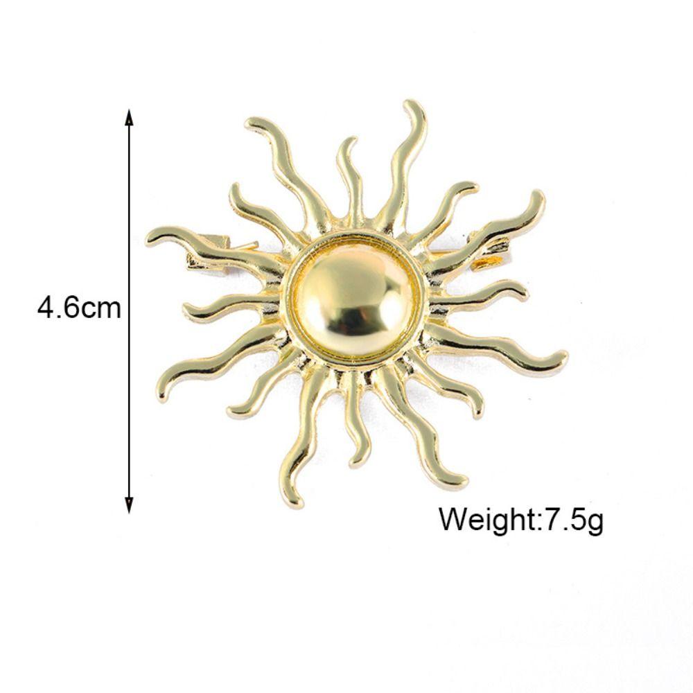 Spilla Forma di Sole Stile Retrò Spille Sole Smalto Metallo Spille Girasole Minimaliste Spilla Gioielli da Donna