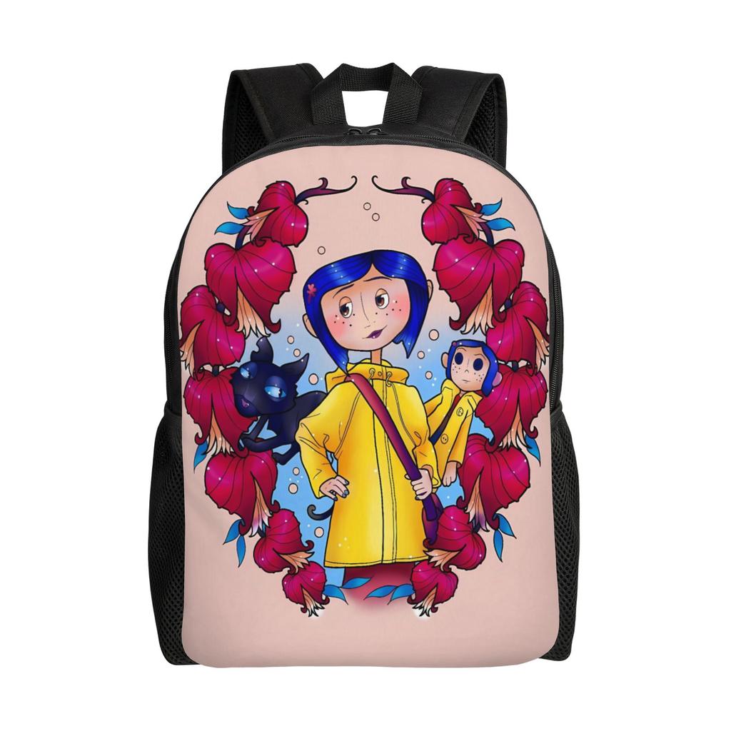 Coraline Portal Anime Backpack Outdoor Backpacks Student Unisex Custom Big High School Bags Fun Rucksack