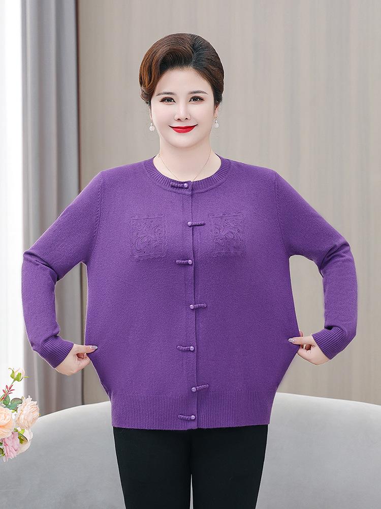 Women's Chinese Style Knit Cardigan for Fall & Winter