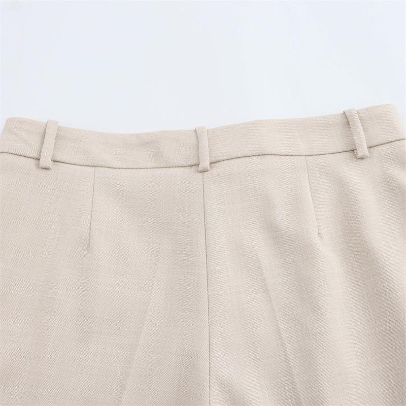 TAOP&ZA Women's Spring/Summer Double-Breasted Suit Jacket with Wide-Leg Pants - Commuting Style 