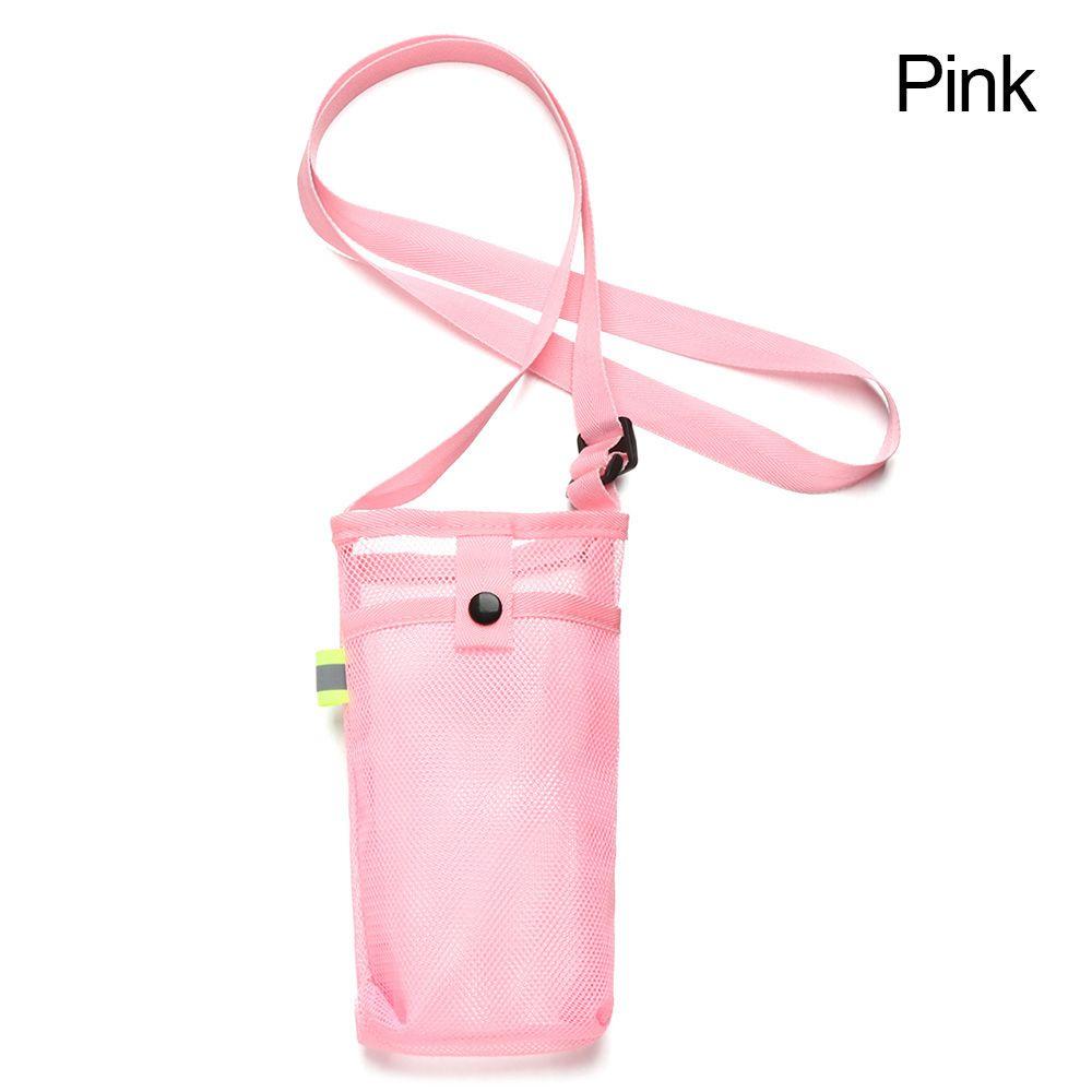 Portable Sport Water Bottle Cover with Strap Cup Sleeve Mesh Cup Pouch Mobile Phone Bag Visible Bag Outdoor Camping Accessories
