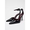 Fashion Sexy Pointed Toe Thin High Heels Women Patent Leather Ankle Strap Party Dress Shoes Fashion Slingback Sandals Zapatos De Mujer