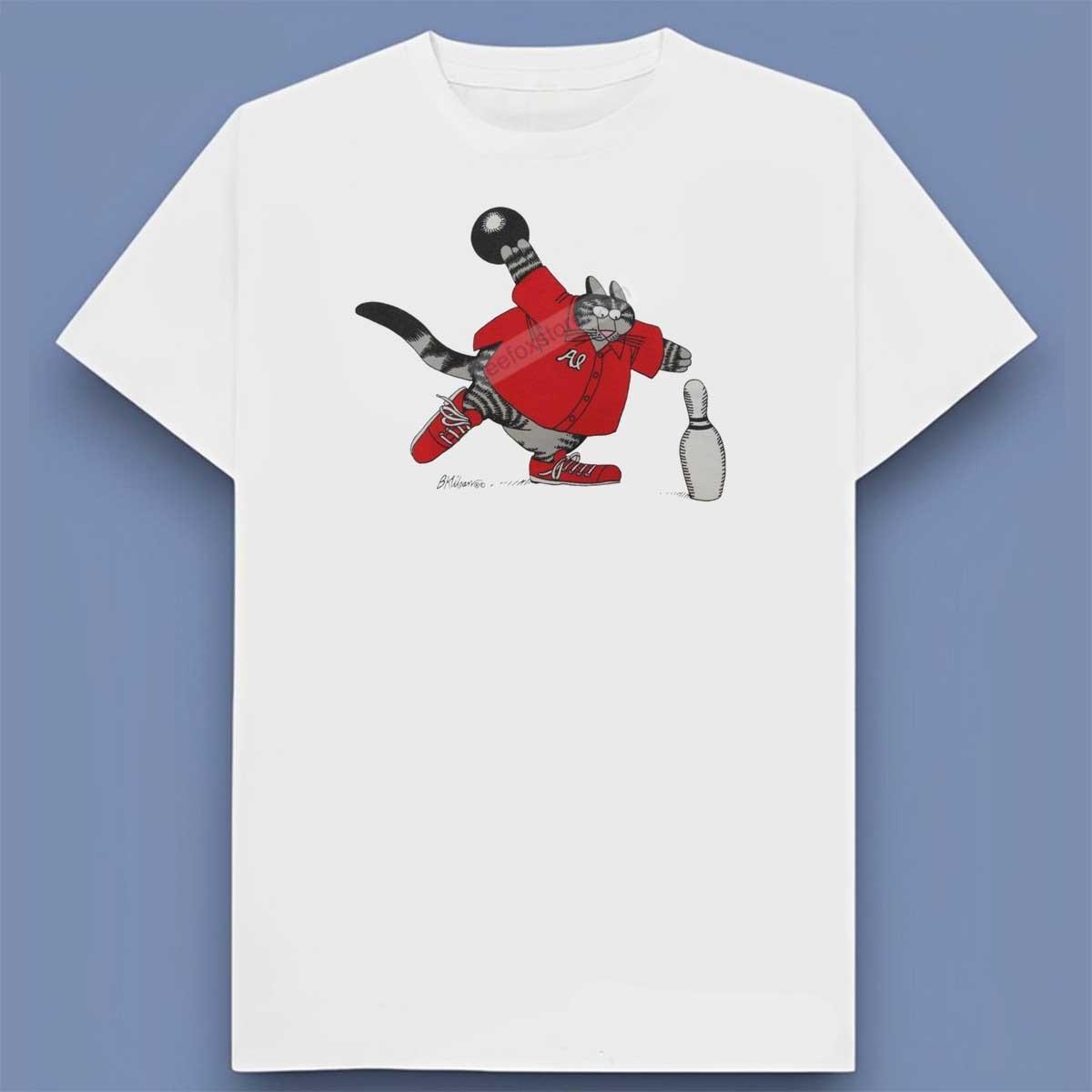 B Kliban Cat Plays Bowling T-Shirt Size S-4XL XXXXL