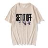 SET IT OFF Rock Band T-shirt Fashion Short Sleeve Male Tshirts Unisex Streetwear Casual Cotton Loose Male Tee-shirt Graphic Tees