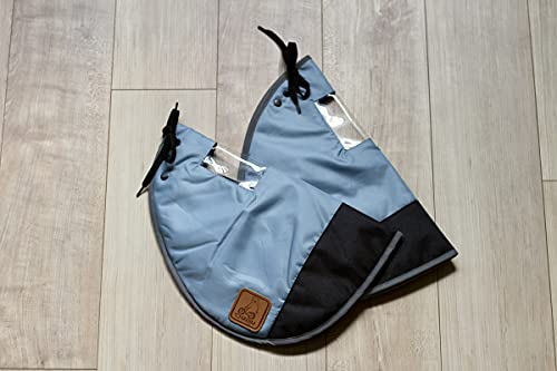 

Asahi Cycle Co., Ltd. Bicycle Handle Cover, Cold Protection, Compatible with Electric Bicycles, Warm Down and Feather Design (Blue Gray) 360mm x