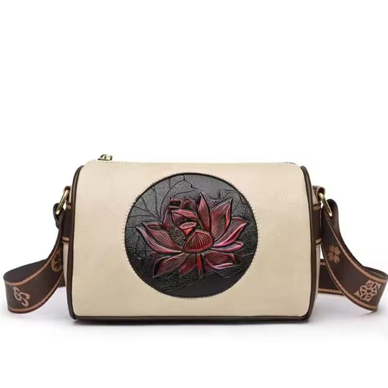 Винтажная цветочная сумка через плечо для женщин, шикарный дизайн с тиснением в виде красной розы, легкий кошелек со съемным ремешком, застежка-молния, подарок для мамы на День святого Валентина бежевый