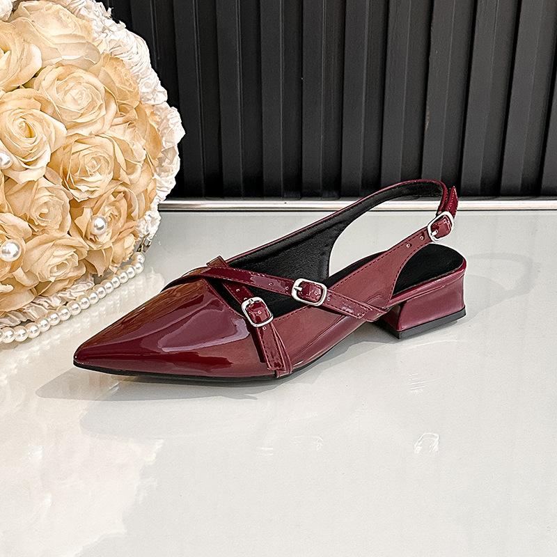 Scarpe Mary Jane da Donna con Tacco Basso Chunky Slingback con Cinturino alla Caviglia Punta Chiusa Scarpe Eleganti da Lavoro per Donna Sandali Estivi Antiscivolo con Tacco a Blocco